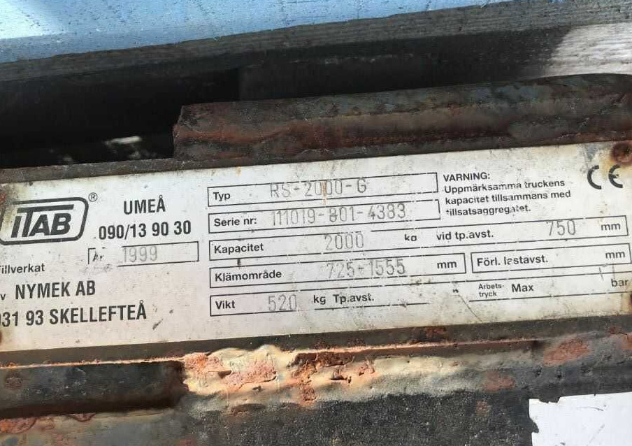 TAB RS-200-G - Захват для Вилочных погрузчиков: фото 1 TAB RS-200-G - Захват для Вилочных погрузчиков: фото 1