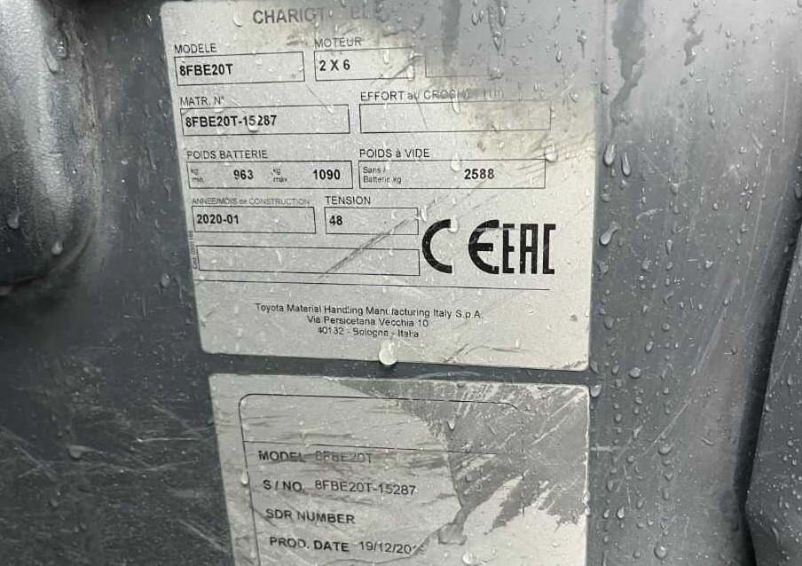 Toyota 8FBE20T - Электропогрузчик: фото 4 Toyota 8FBE20T - Электропогрузчик: фото 4