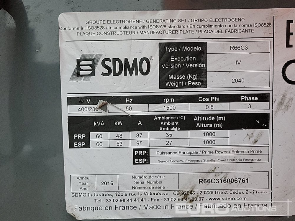 Электрогенератор 2016 SDMO R66C3: фото 29 Электрогенератор 2016 SDMO R66C3: фото 29