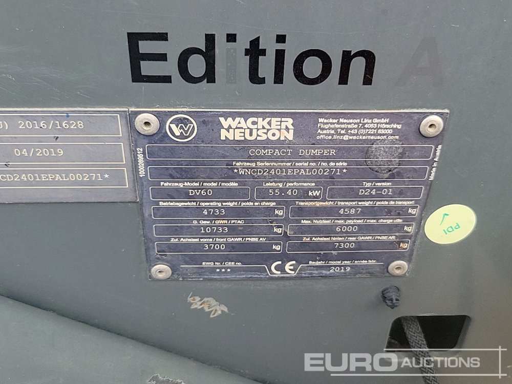 Мини-самосвал 2019 Wacker Neuson DV60: фото 47