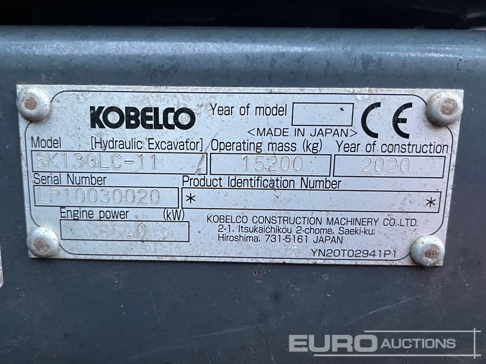 2020 Kobelco SK130LC-11 - Гусеничный экскаватор: фото 3 2020 Kobelco SK130LC-11 - Гусеничный экскаватор: фото 3