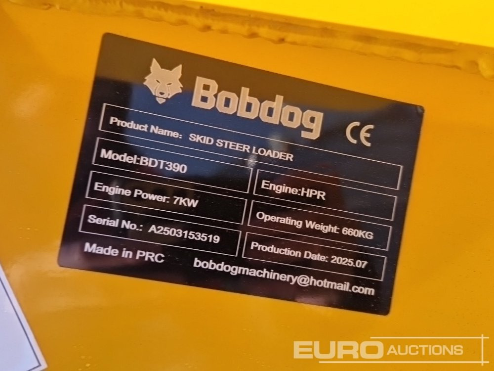 Unused 2025 Bobdog BDT390 - Мини-погрузчик с бортовым поворотом: фото 2 Unused 2025 Bobdog BDT390 - Мини-погрузчик с бортовым поворотом: фото 2
