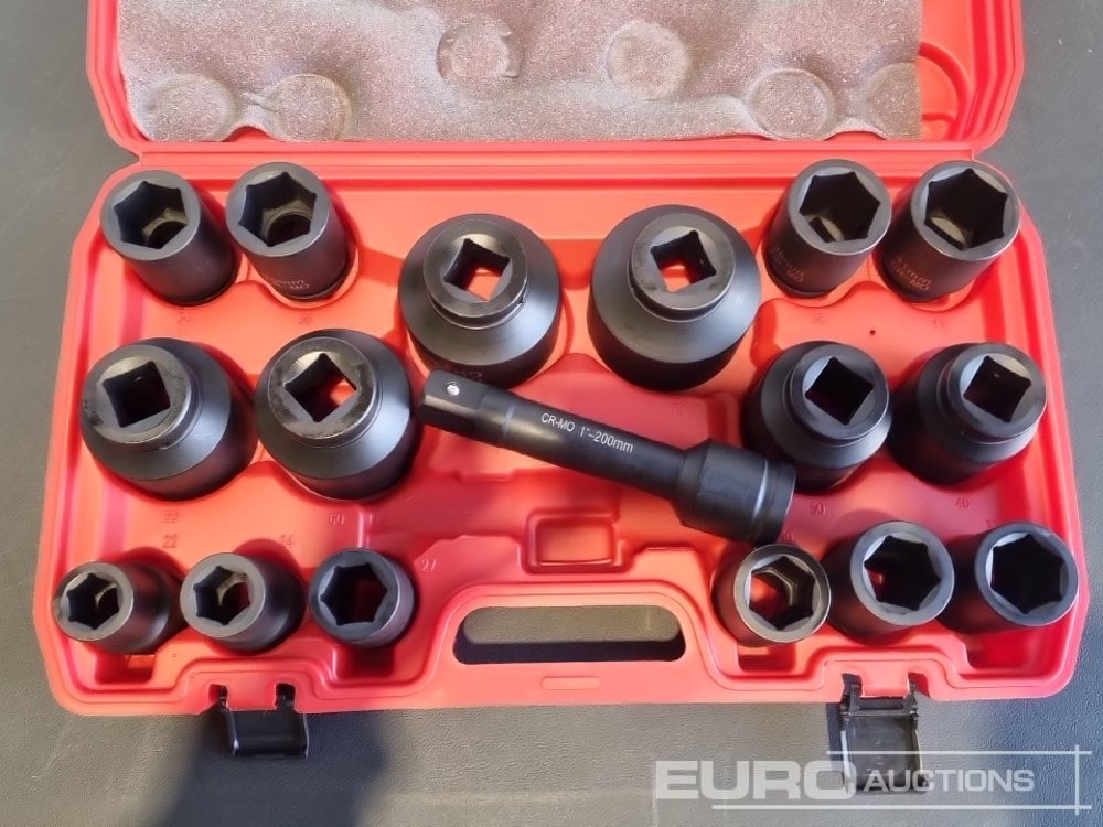 Unused 2025 Boss 1" 17pc Pneumatic Socket Set, 8" Extension Rod - Оборудование для гаражей/ Мастерских: фото 5 Unused 2025 Boss 1" 17pc Pneumatic Socket Set, 8" Extension Rod - Оборудование для гаражей/ Мастерских: фото 5
