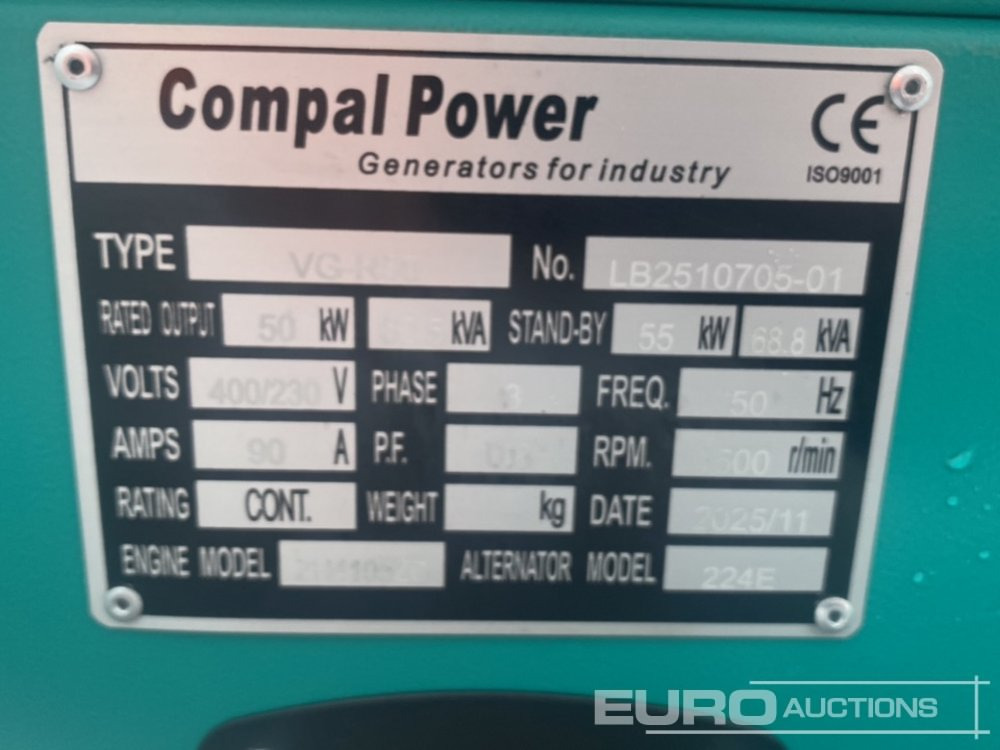 Unused 2025 Compal Power VG-R50 - Электрогенератор: фото 1 Unused 2025 Compal Power VG-R50 - Электрогенератор: фото 1