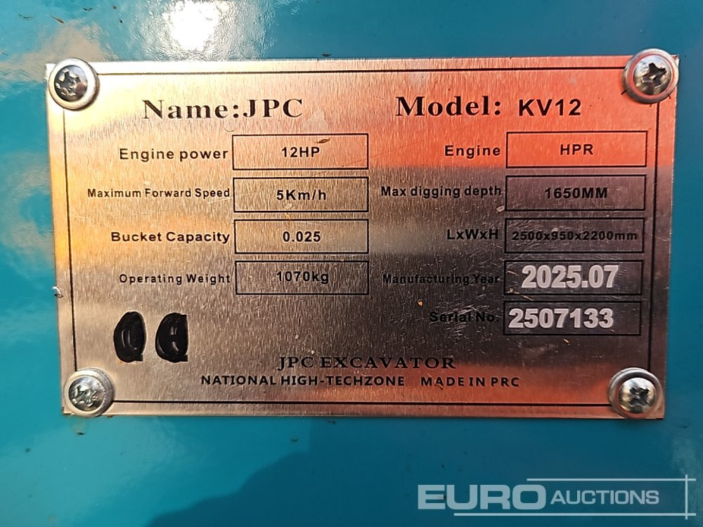 Мини-экскаватор Unused 2025 JPC KV12: фото 34