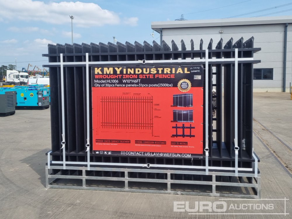 Строительное оборудование Unused 2025 KMY INDUSTRIAL Fencing,  (30 of), Fence Panels, (31 of), Posts (W10*H6"): фото 8