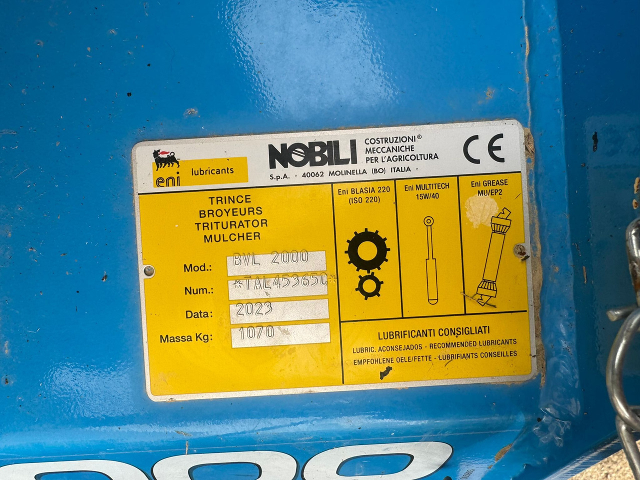 Nobili trincia laterale usata BVL 2000 - Боковая косилка-измельчитель: фото 3 Nobili trincia laterale usata BVL 2000 - Боковая косилка-измельчитель: фото 3