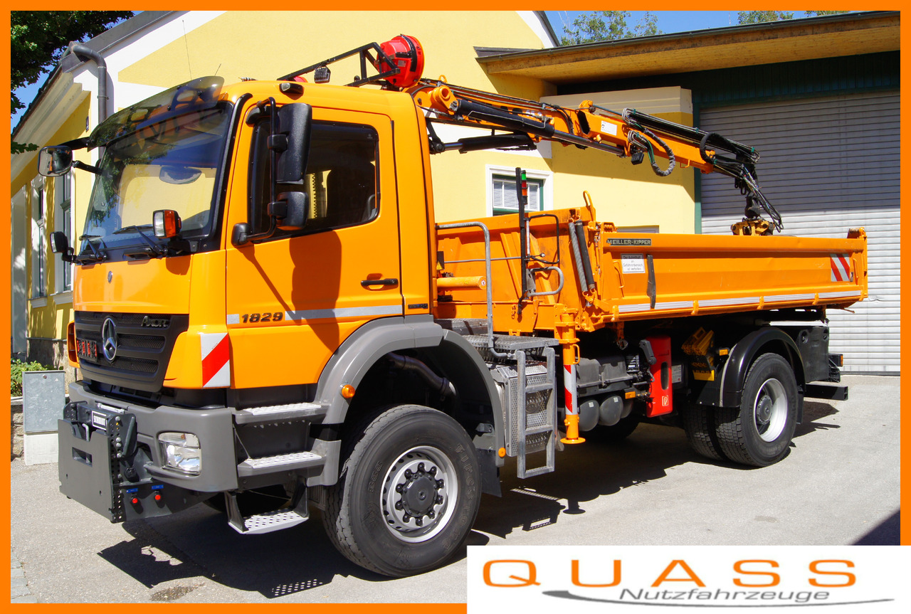 MERCEDES-BENZ AXOR 1829 4x4/EURO 5/ATLAS 65.2/MEILLER/Winterdienst - Самосвал, Автоманипулятор: фото 1 MERCEDES-BENZ AXOR 1829 4x4/EURO 5/ATLAS 65.2/MEILLER/Winterdienst - Самосвал, Автоманипулятор: фото 1