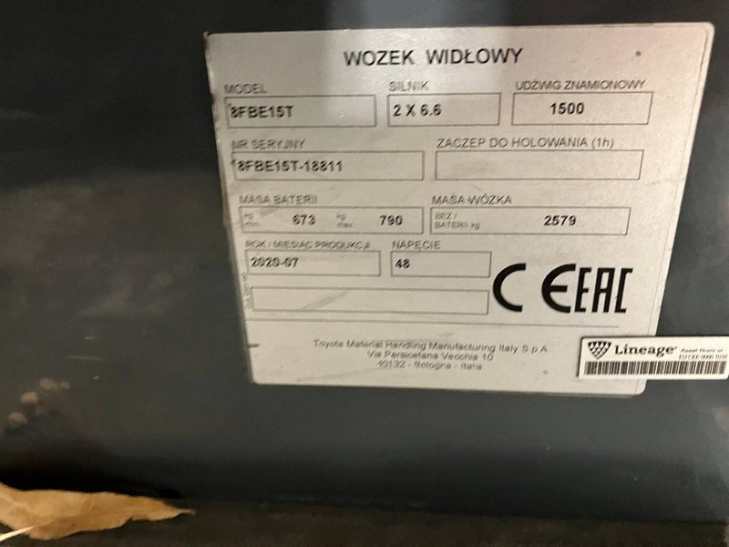 Электропогрузчик Toyota 8FBE15T: фото 10 Электропогрузчик Toyota 8FBE15T: фото 10