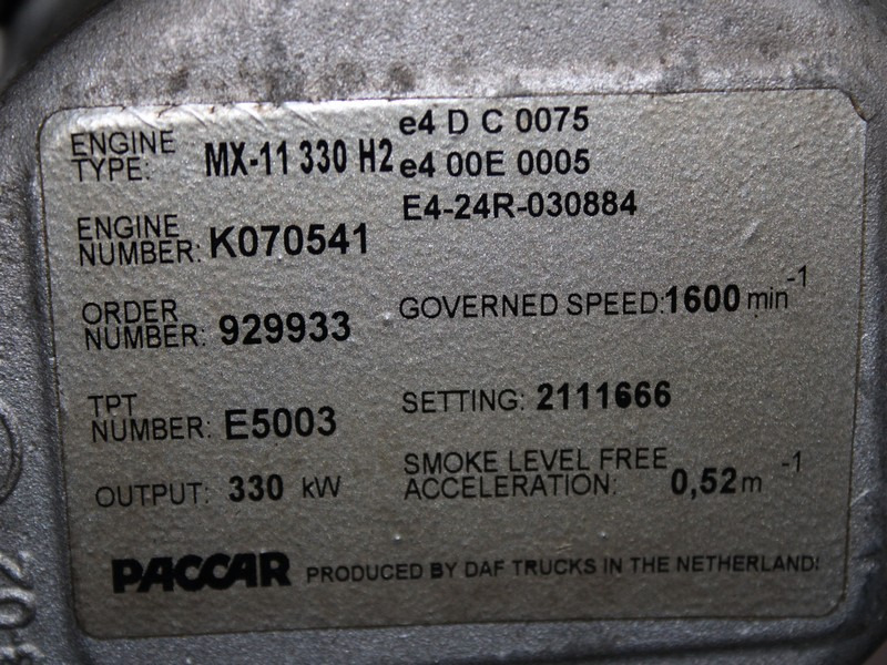 MOTOR DAF MX-11 330 H2 450CP EURO 6 2111666 - Двигатель для Грузовиков: фото 5 MOTOR DAF MX-11 330 H2 450CP EURO 6 2111666 - Двигатель для Грузовиков: фото 5