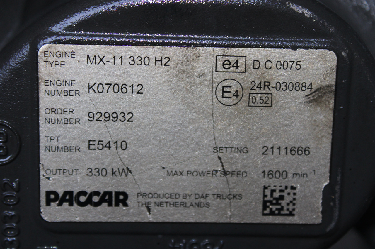 MOTOR DAF MX-11 330 H2 450CP EURO 6 2111666 - Двигатель для Грузовиков: фото 5 MOTOR DAF MX-11 330 H2 450CP EURO 6 2111666 - Двигатель для Грузовиков: фото 5