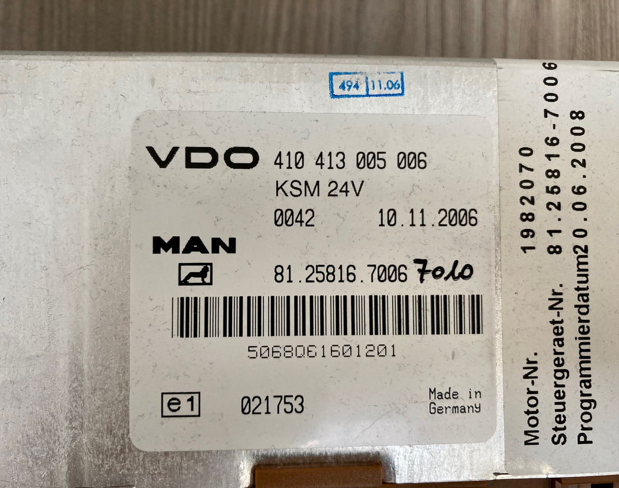 CENTRALINA KSM - MAN 81258167006 / 81258167010 - VDO 410 413 005 006 - Блок управления: фото 3 CENTRALINA KSM - MAN 81258167006 / 81258167010 - VDO 410 413 005 006 - Блок управления: фото 3