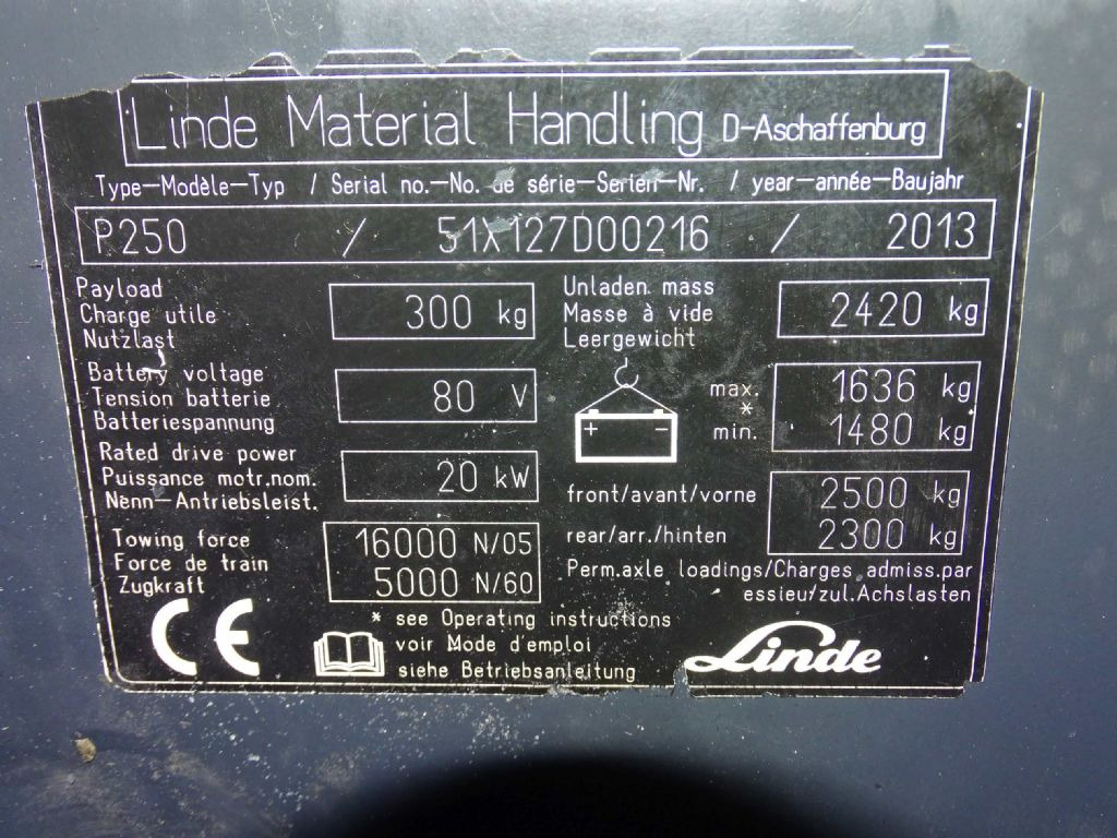 Linde P250 - Складской тягач: фото 5 Linde P250 - Складской тягач: фото 5
