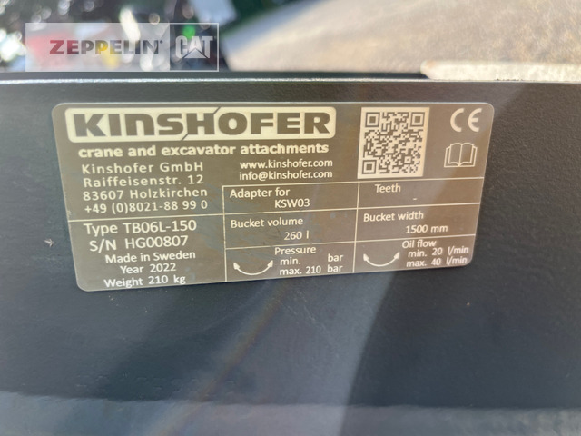 Kinshofer TB06-1500 GLV - Ковш для экскаватора: фото 4 Kinshofer TB06-1500 GLV - Ковш для экскаватора: фото 4