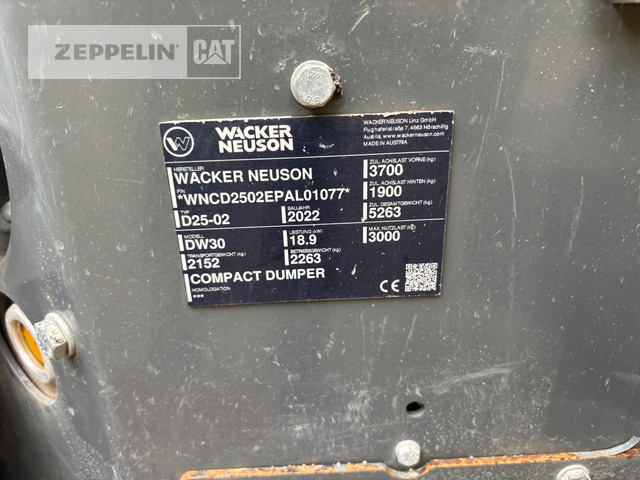 Wacker DW30 - Сочленённый самосвал: фото 2 Wacker DW30 - Сочленённый самосвал: фото 2